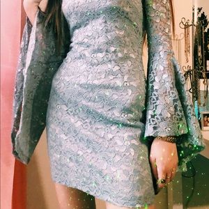 Silver Off-the-Shoulder Semi-formal Dress